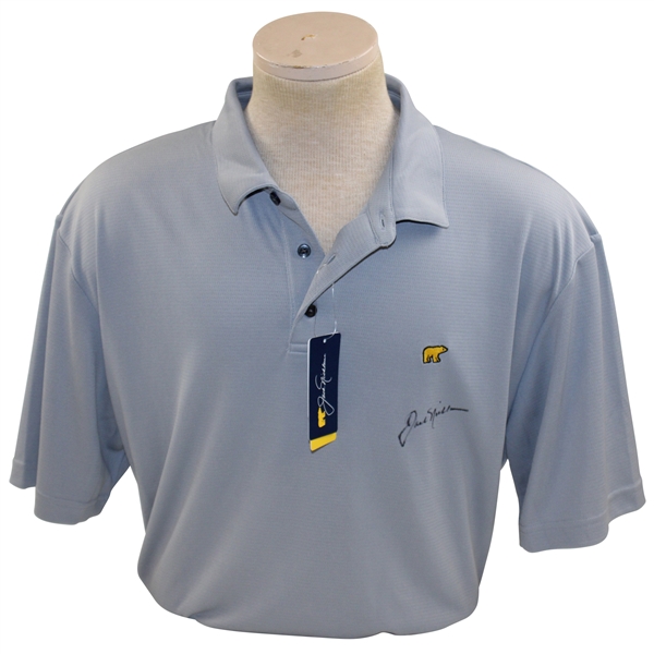 Jack Nicklaus Signed Golden Bear Grey Polo Golf Shirt JSA ALOA