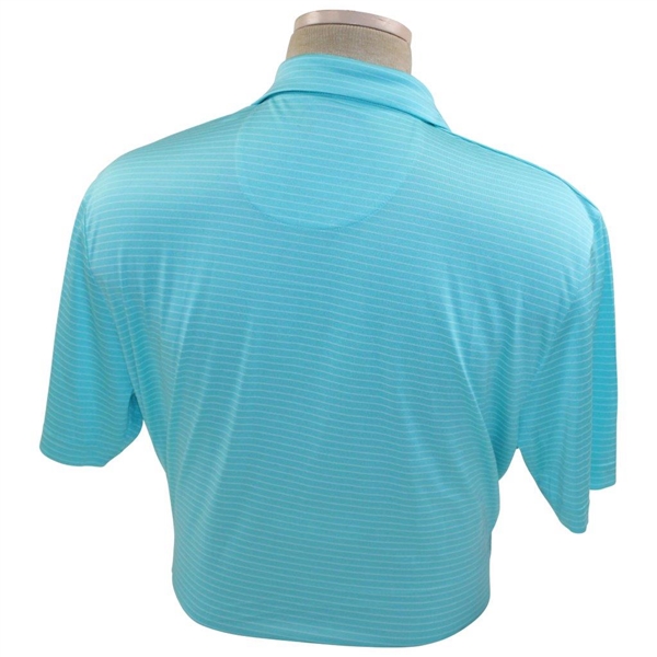 Jack Nicklaus Signed Golden Bear Blue & White Striped Polo Golf Shirt JSA ALOA