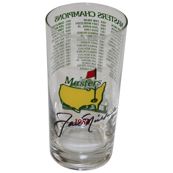 Jack Nicklaus Signed 1986 Masters Tournament Commemorative Glass JSA ALOA