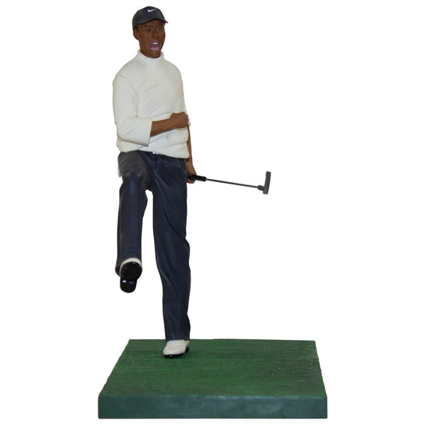 Tiger Woods Drains Putt 2008 Upper Deck Unique Display Figurine - White Sweater Shirt
