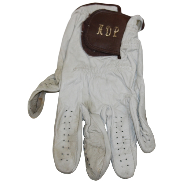 Arnold Palmers Match Worn ADP Brown & White LH Golf Glove