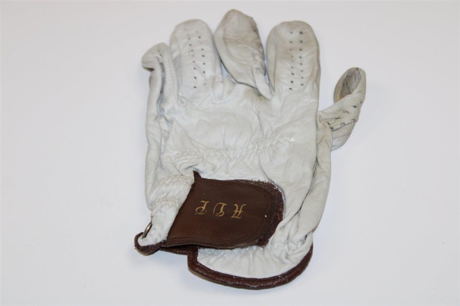 Arnold Palmer's Match Worn 'ADP' Brown & White LH Golf Glove