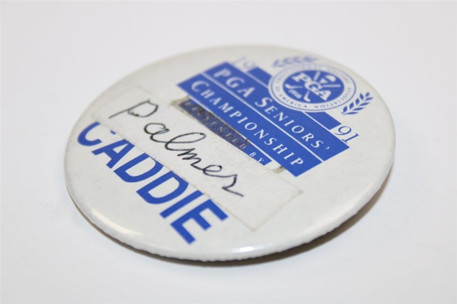 1991 PGA Seniors Championship Caddie Badge from Arnold Palmer's Caddie