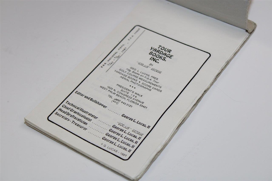 1989 PGA Senior Championship at PGA National GC Used Yardage Guide/Book from Arnold Palmer's Caddie