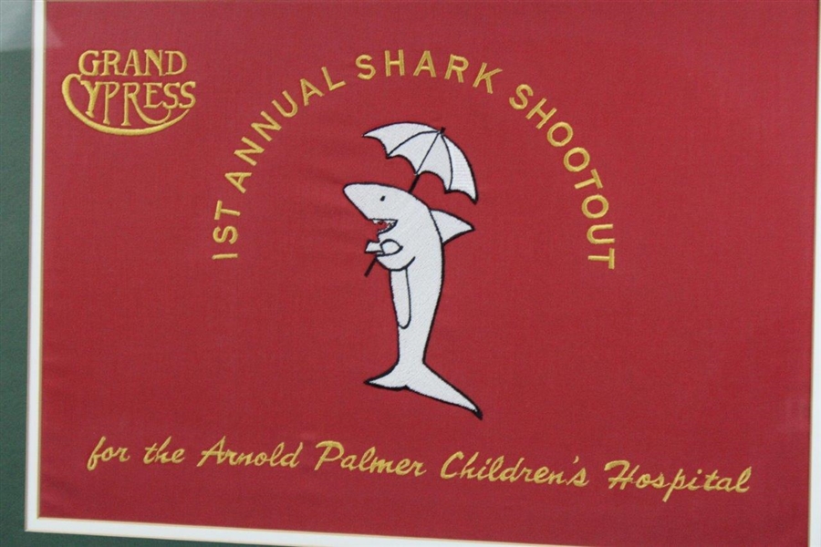 1st Annual Shark Shootout at Grand Cypress Flag w/Photos & Facsimile Signatures Presentation - Framed