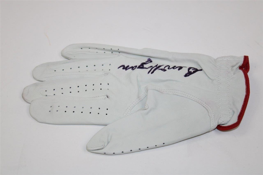 Ben Hogan Signed 'Hogan' Red & White LH Golf Glove - Size S JSA ALOA 