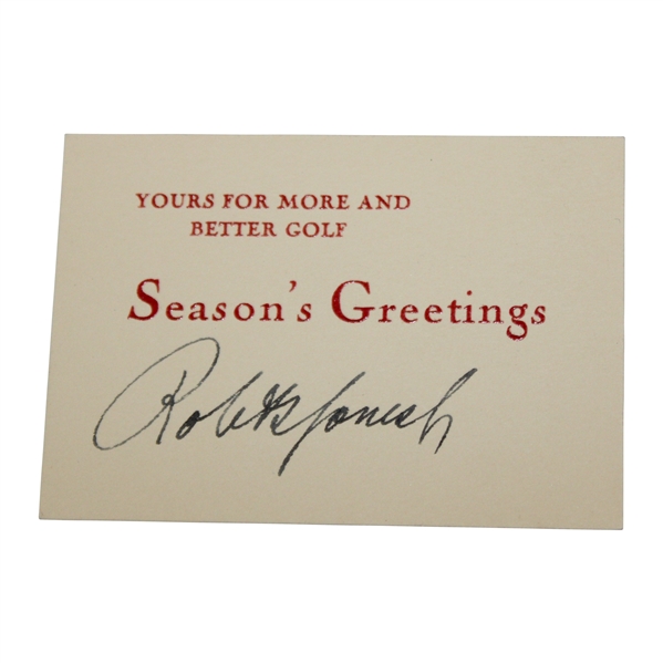 c. 1935 Bobby Jones Signed Season's Greetings Card JSA ALOA 