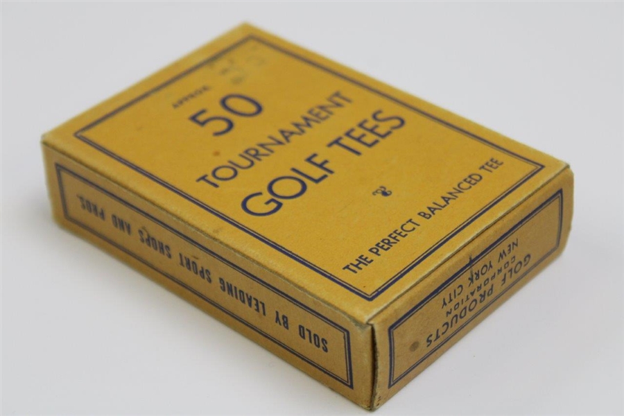 Vintage Large Box of Approx. Fifty (50) Tournament Golf Tees - The Perfect Balanced Tee