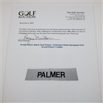 Arnold Palmer Match Used 'Palmer' Contestant Nameplate w/Grommets from Arnold Palmer's Caddie