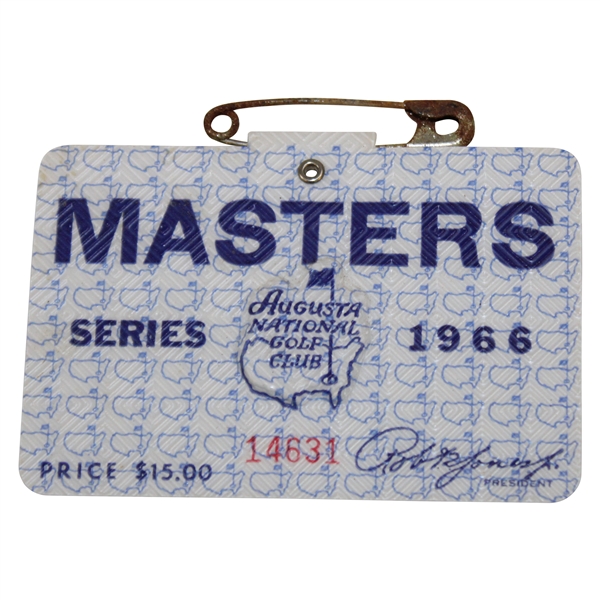 1966 Masters Tournament SERIES Badge #14631 - Jack Nicklaus Winner