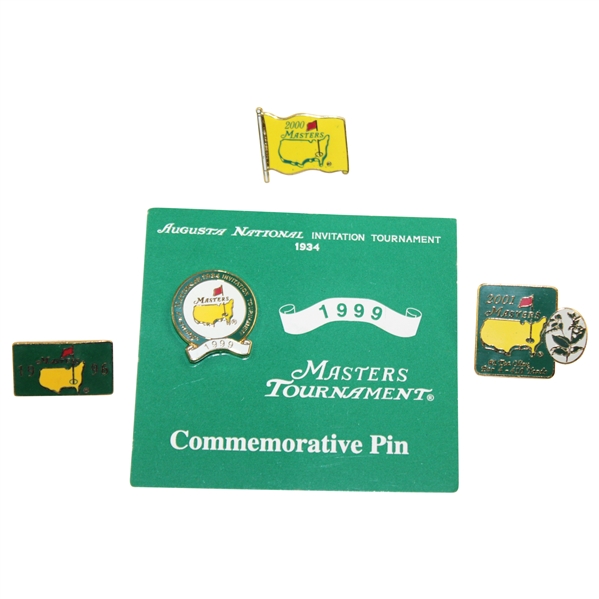 1996, 1999, 2000, & 2001 Masters Commemorative Pins