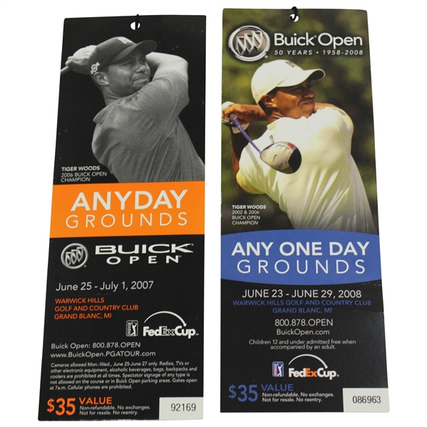 2007 & 2008 Buick Open Any Day Grounds Tickets - Tiger Wins