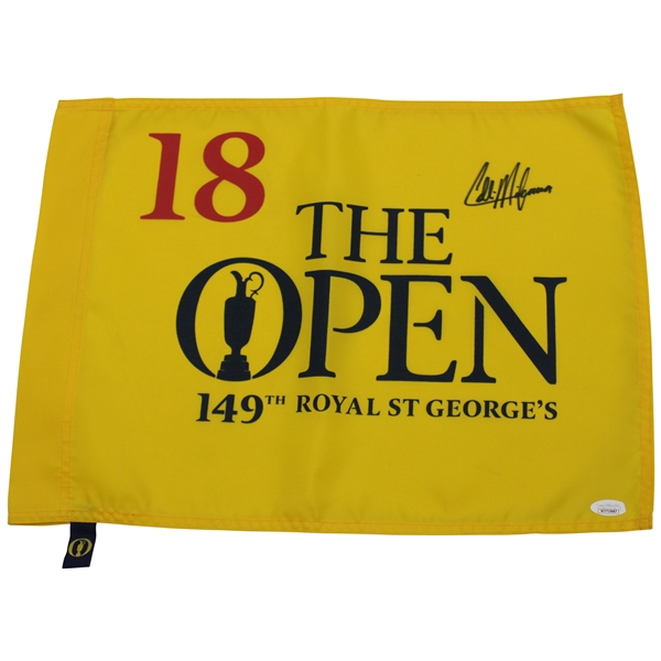 Collin Morikawa Signed 2021 The Open at Royal St. Georges Screen Flag JSA #WIT719887