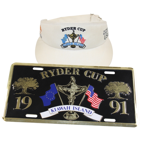1991 Ryder Cup Kiawah Island License Plate & Visor 