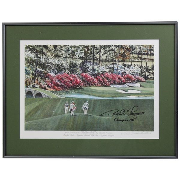 Bernhard Langer Signed Amen Corner Golden Bell LTD ED #26/950 Voorkees Drawing JSA ALOA