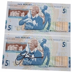 Jack Nicklaus Signed RBS 5 Pound Note with One Unsigned JSA ALOA
