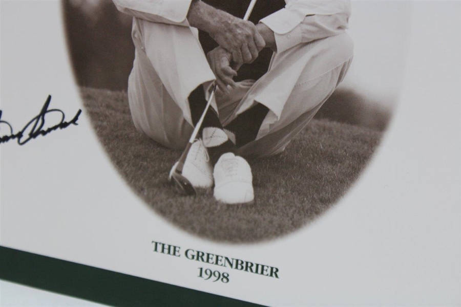 Sam Snead Signed 1938 Augusta National & The Greenbrier 1938-1998 Poster JSA ALOA