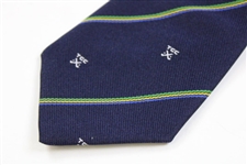 TGC Logo Navy Striped Maddocks & Dick Ltd Polyester Neck Tie Made in Scotland