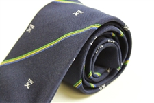 TGC Logo Navy Striped Maddocks & Dick Ltd Polyester Neck Tie Made in Scotland