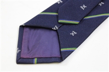 TGC Logo Navy Striped Maddocks & Dick Ltd Polyester Neck Tie Made in Scotland