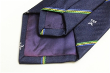 TGC Logo Navy Striped Maddocks & Dick Ltd Polyester Neck Tie Made in Scotland
