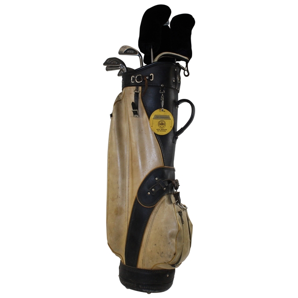 Joe Dimaggio's Personal Used Irons, Woods & Putter in Full Size Bag w/Bag Tag