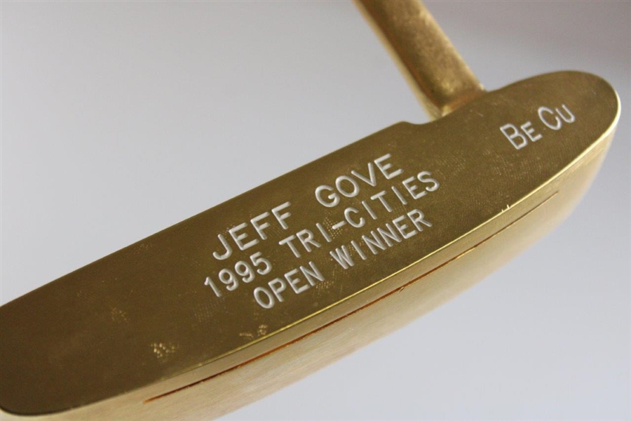 Jeff Gove 1995 Tri-Cities Open Winner Bobby Grace KBI-Scottsdale Gold Plated Putter
