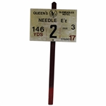 Early Gleneagles Hotel Queens Needle EE 2nd Hole 146yds Par 3 Hole Sign - Vintage