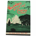 1947 10th Annual Summer Party at Wildwood Golf & Country Club Program