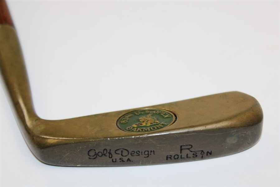 1983 US Open At Oakmont Commemorative Brass Putter Wood Shaft All Original
