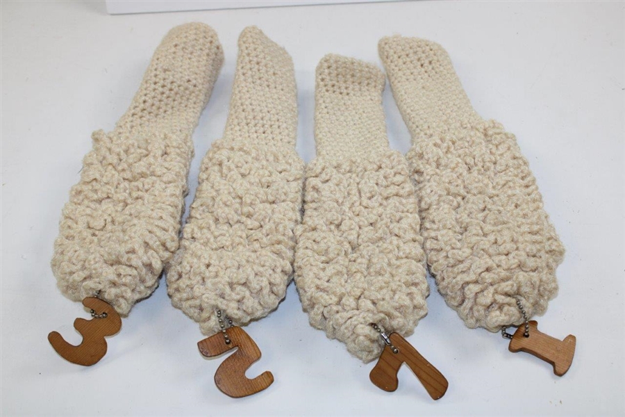 2 Sets Of Red & Tan Headcovers For Wood Shaft Or Classic Clubs