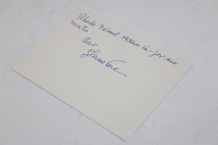 Glenna Collett Vare Stationary With A Note And Her Autograph Glenna Vare JSA ALOA 