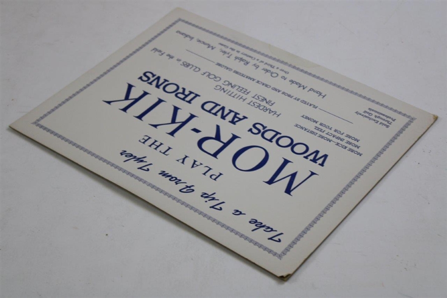 Mor-Kik Woods And Irons Countertop Sign With Original Mailer