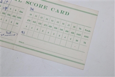 1959 Official Masters Scorecard Filled Out By Sports Writer Who Was Following Sam Snead & Ben Hogan