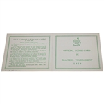 1959 Official Masters Scorecard Filled Out By Sports Writer Who Was Following Sam Snead & Ben Hogan