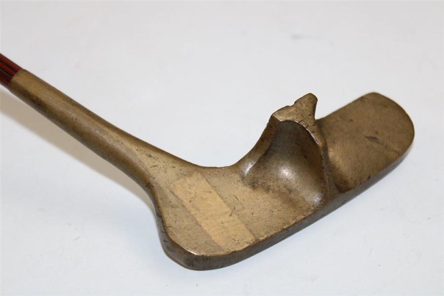 Unique Brass Head Putter With Coated Shaft In Unusually Nice Condition 