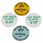 Sam Sneads Music City & Sam Snead Classic VIP, Official & Professional Badges - 1977