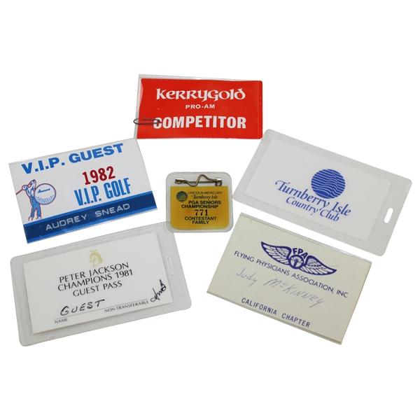 Sam Snead's VIP Golf, PGA Seniors, Peter Jackson, Kerrygold & other Cards & Badges
