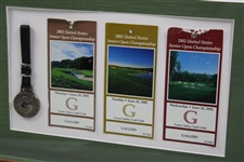 Player, Wadkins & Hubert Green Signed 2002 US Senior Open Framed Display JSA ALOA