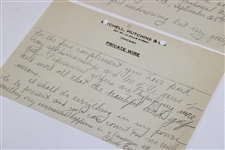 Chick Evans Signed 1935 Handwritten Letter to George on Mitchell, Hutchins & Co Letterhead 8/21 JSA ALOA