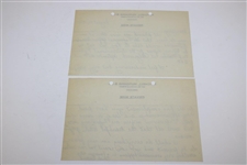 Chick Evans Signed 1935 Handwritten Letter to George on Mitchell, Hutchins & Co Letterhead 8/21 JSA ALOA