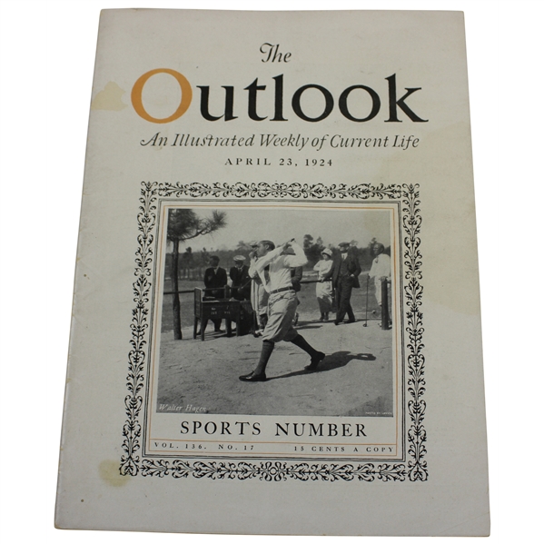 1924 The Outlook Magazine - April Issue -Walter Hagen on Cover