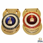 Two (2) PGA Grand Slam of Golf Money Clips/Badges - PGA West & Poipu Bay