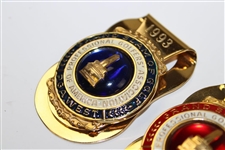 Two (2) PGA Grand Slam of Golf Money Clips/Badges - PGA West & Poipu Bay