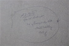 Original Pencil & Chalk on Board Sketch of Putting Golfer by Artist A.D. Mills