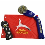 Brora Golf Club Embroidered Flag w/Two (2) Logo Headcovers