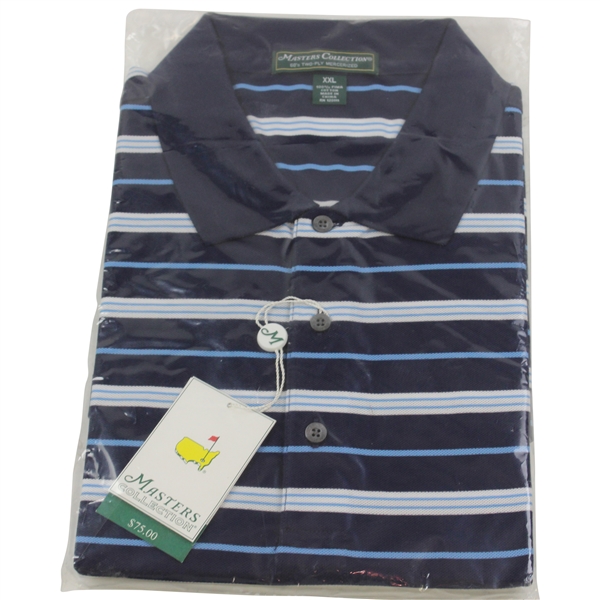 Masters Tournament Masters Collection Navy w/White/Lt Blue Golf Shirt - Size XXL - Unopened