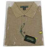 Masters Tournament Masters Collection Tan w/Thin Navy Golf Shirt - Size XXL - Unopened