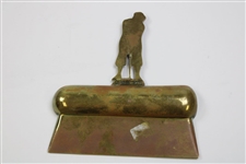 1900’s Golf Themed Brass Crumb Tray-Dust Pan w/Period Golfing Figure Handle