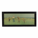 c.1909 Putting Original Chromolithograph by John Hassall - Framed